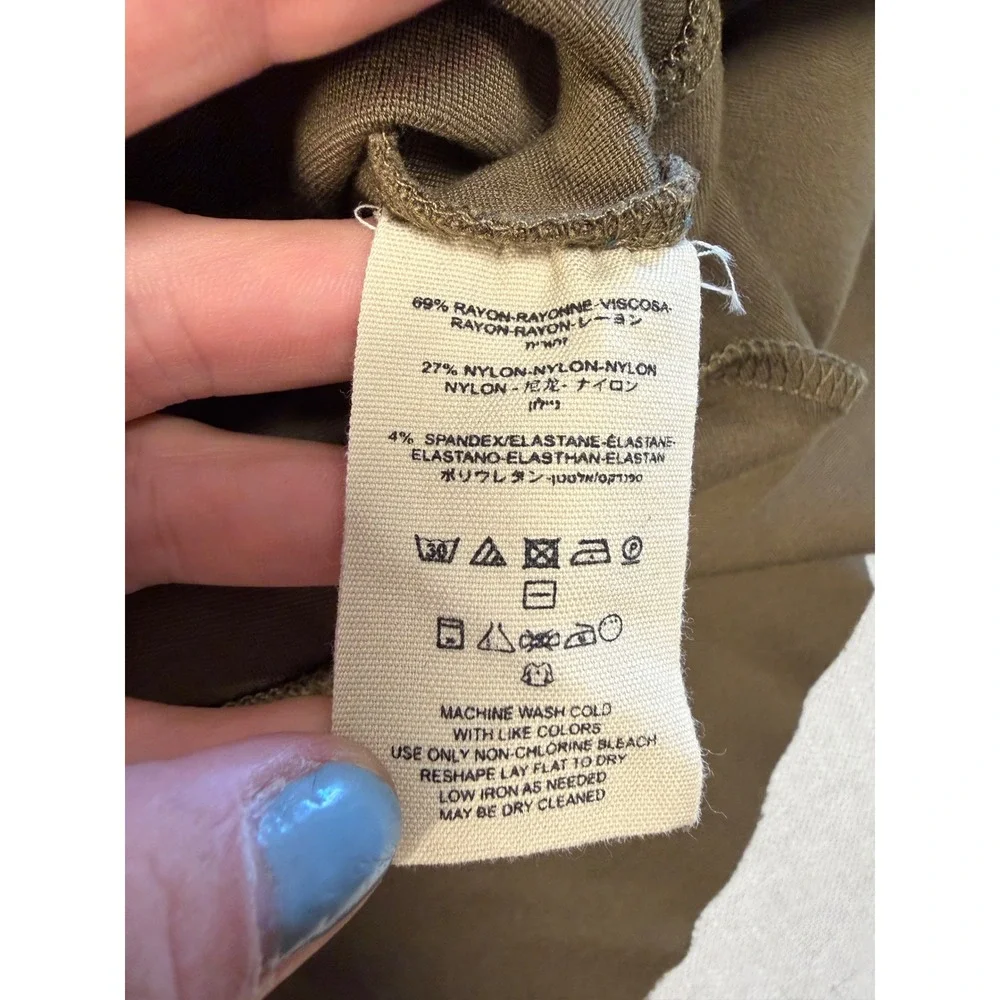 Free People Olive Green Ponte Skater Mini Skirt Size Medium